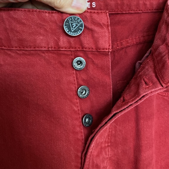 Vintage Guess Women’s button down red jeans! Straight/boots! High rise! Size 36 - Picture 5 of 17
